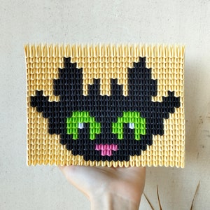 Decorazione pixel art origami 3D a forma di drago senza denti / Come addestrare il tuo drago / Idea regalo origami 3D a forma di drago di carta