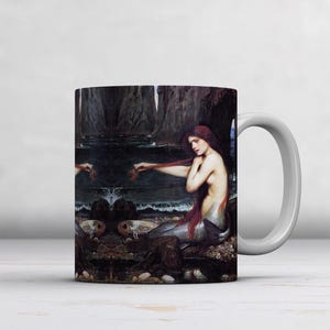 John William Waterhouse: The Mermaid. Famous Mythical Vintage Art Mug, Artwork Mug/Cup Excellent Gift