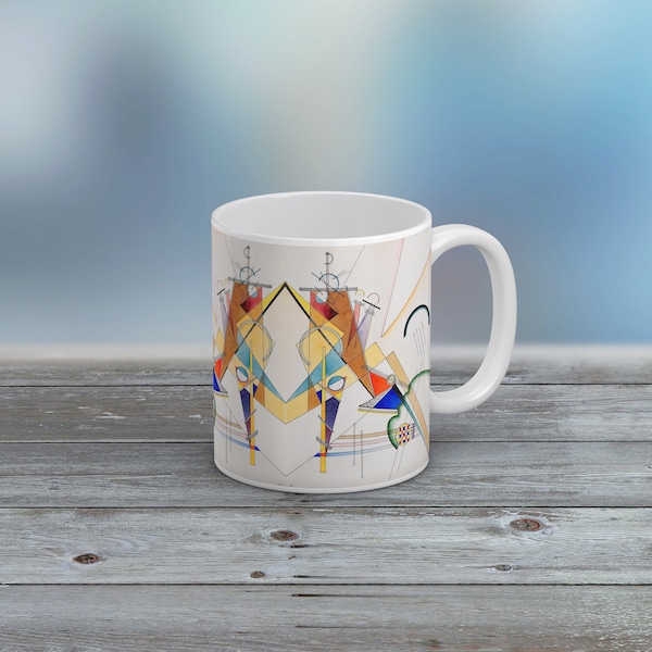 Famous Artwork Mug/Cup of: Gewebe (1923) by Wassily Kandinsky. Excellent Gift for Office/Kitchen/Home