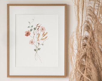 Wildflower Prints, Flower Bouquet Poster, Botanical Wall Art, Bohemian Minimalistic Printable Art, Farmhouse Decor, Digital Poster