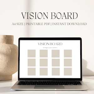 Vision Board Printable, Vision Board Planner, Simple Minimalistic Vision Board, Goal Planner, Printable Dream Board.