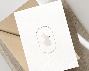Minimalistic Easter Card, Printable Easter Card, Happy Easter Greeting Card, Easter Cards, PDF Card, DIGITAL DOWNLOAD, Beige Greeting Card