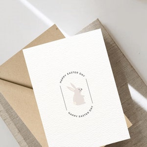 Minimalistic Easter Card, Printable Easter Card, Happy Easter Greeting Card, Easter Cards, PDF Card, DIGITAL DOWNLOAD, Beige Greeting Card