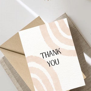 Thank You Card, Printable Modern Digital Card, Minimalistic Thank You Card, Minimalistic Card, Blank Foldable Card, INSTANT DOWNLOAD, PDF. image 1