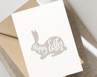 Minimalistic Easter Card, Printable Easter Card, Happy Easter Greeting Card, Easter Cards, PDF Card, DIGITAL DOWNLOAD, Beige Greeting Card