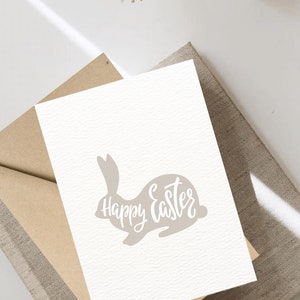 Carte de Pâques minimaliste, carte de Pâques imprimable, carte de vœux Joyeuses Pâques, cartes de Pâques, carte PDF, TÉLÉCHARGEMENT NUMÉRIQUE, carte de vœux beige