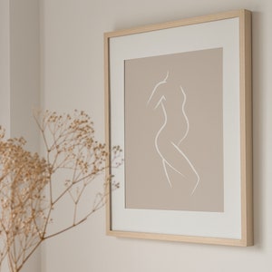 Impresión del embarazo, arte de línea minimalista, arte del embarazo, impresión de maternidad, impresión de la madre embarazada, arte de la línea del embarazo, arte de la pared blanca beige