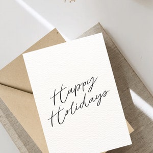 Digital Minimalistic Happy Holidays Christmas Card, Simple and Blank, Instant Download