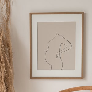 Cartel minimalista del embarazo, arte moderno de la panza del bebé, decoración de la pared de la guardería, regalo de embarazo para la futura mamá, impresión de la futura mamá