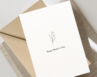 Carte vierge imprimable heureuse fête des mères, carte de voeux minimaliste, carte florale, carte d'amour, carte de voeux, carte pliable 5 x 7 et 4 x 6 PDF