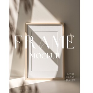 Minimalistic Frame Mockup with Realistic Shadows, Digital PSD Template, Poster Mockup Photoshop