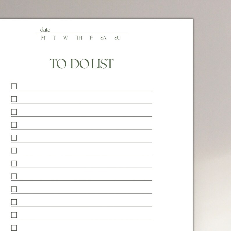 Printable to Do List Instant Download Digital Planner to Do Etsy