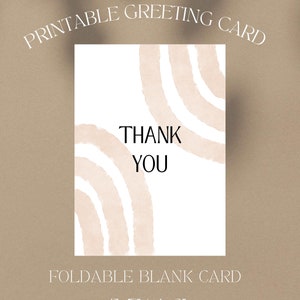 Thank You Card, Printable Modern Digital Card, Minimalistic Thank You Card, Minimalistic Card, Blank Foldable Card, INSTANT DOWNLOAD, PDF. image 4