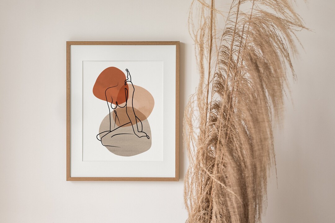 Boho Line Art Prints, Female Body Line, Minimalist Wall Decor, Women's ...