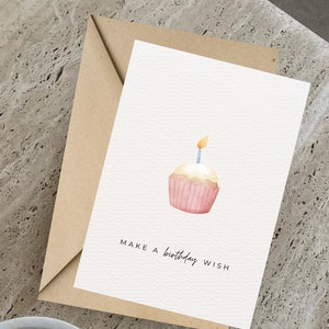 Make a Birthday Wish Printable Birthday Card, Greeting Card, Downloadable Card, Happy Birthday Card, 5x7 and 4x6 Foldable Card, Blank Card image 5