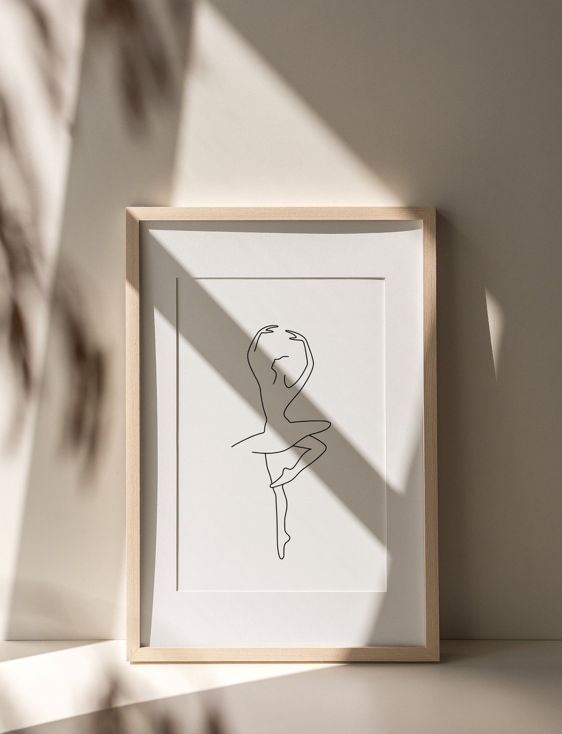 Ballet Line Art Print, Minimalistic One Line Drawing, Digital Wall Art ...