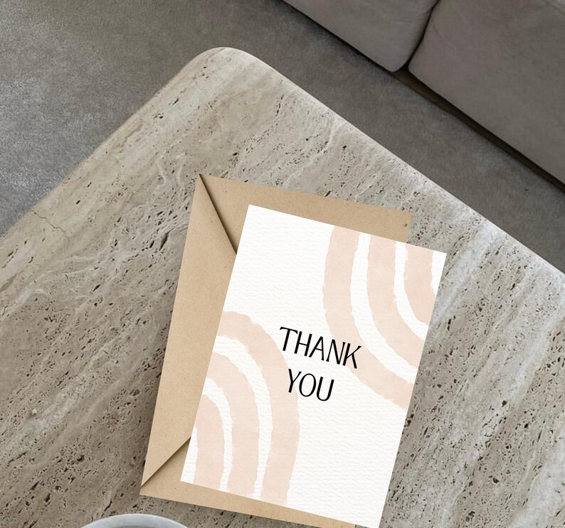 Thank You Card, Printable Modern Digital Card, Minimalistic Thank You Card, Minimalistic Card, Blank Foldable Card, INSTANT DOWNLOAD, PDF. image 5