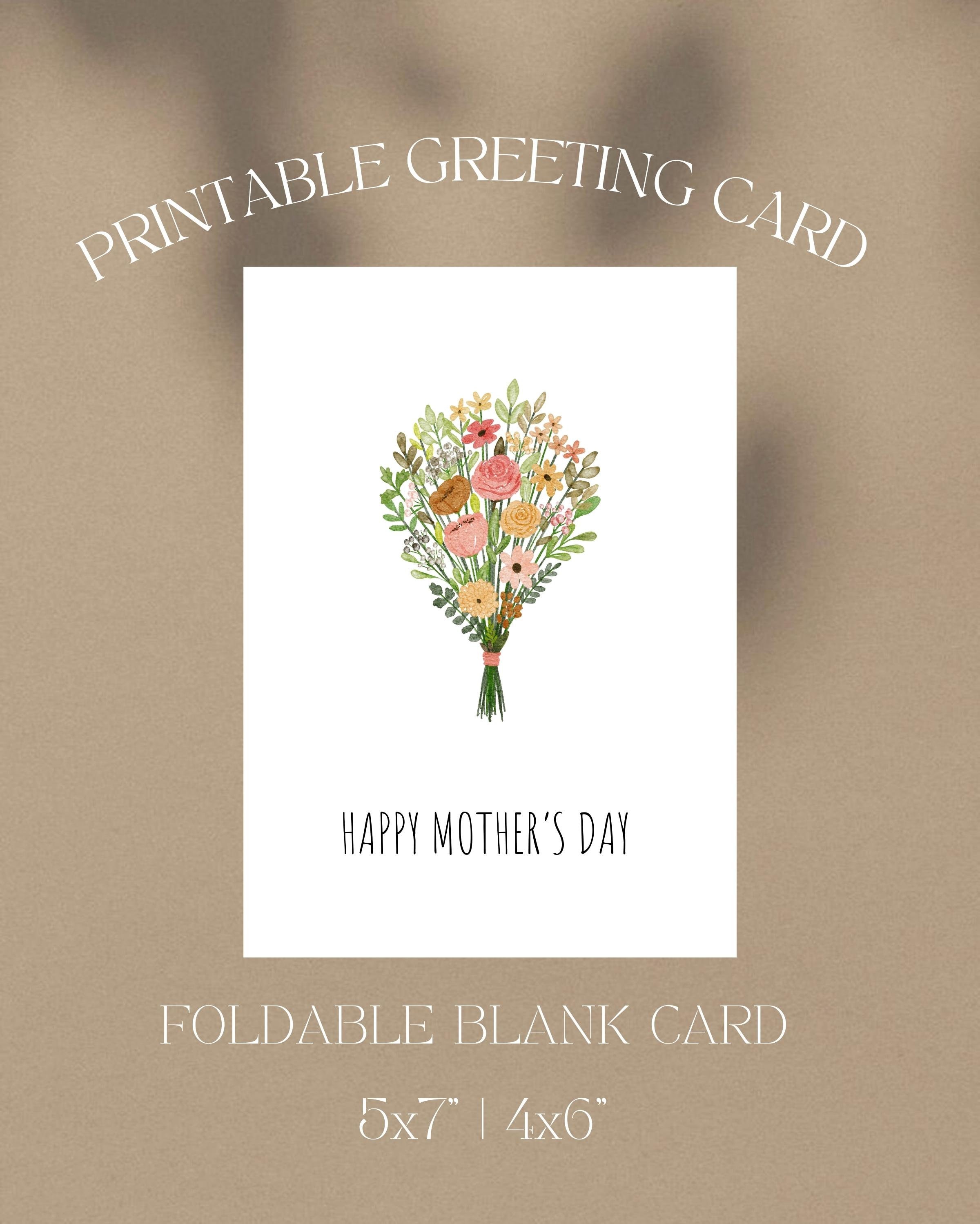 Happy Mother's Day Printable Card, Digital Mothers Day Card, Greeting ...
