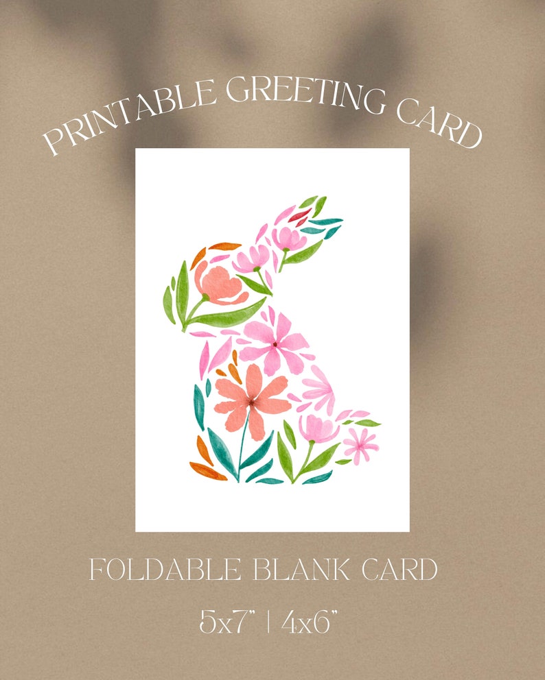 Colorful Easter Card, Printable Easter Card, Happy Easter Greeting Card, Minimalistic Easter Cards, PDF Card, DIGITAL DOWNLOAD, Cute Card image 4