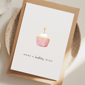 Make a Birthday Wish Printable Birthday Card, Greeting Card, Downloadable Card, Happy Birthday Card, 5x7 and 4x6 Foldable Card, Blank Card image 3