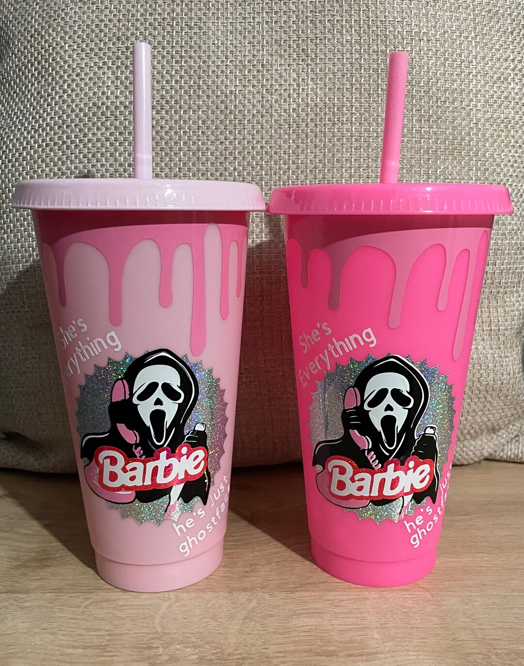 Barbie X Ghostface Pink Tumbler/ Drinkware/ Cold Cup/ Gift Etsy