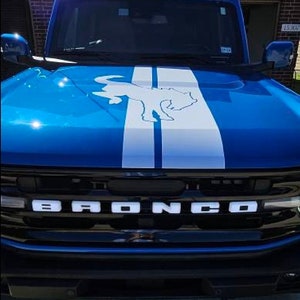 2021 2022 2023 2024 Ford Bronco Hood Graphic Decal Gloss White