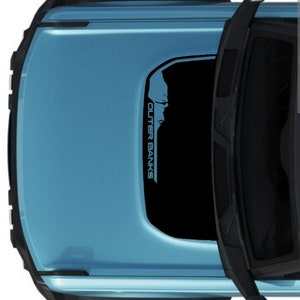 2021 2022 2023 Ford Bronco Hood Graphic Outer Banks CUSTOM MATTE BLACK