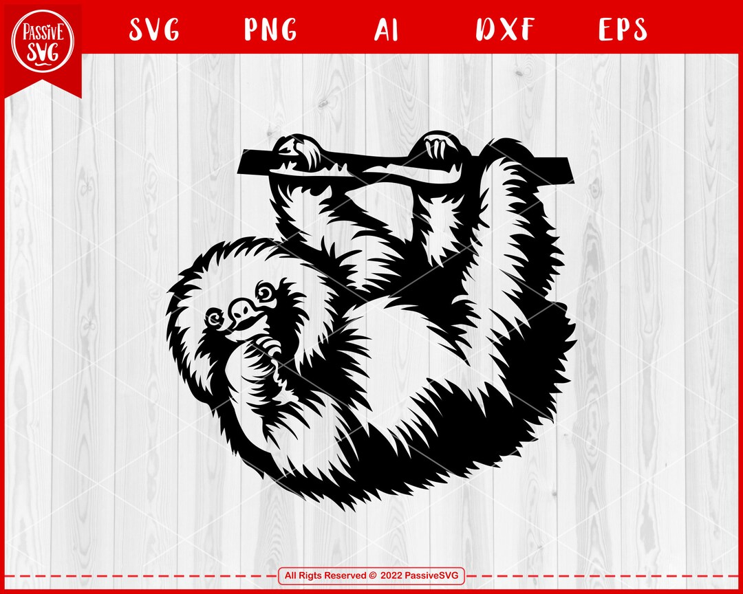 04 Sloth Svg, Cute Sloth Svg, Sloth Png, Sloth Cut File, Animals Svg