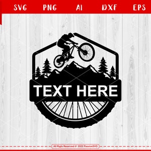 Custom Logo Mountain Bike Svg, Mountain Bike Clipart, Cyclist Svg, Bicycle Svg, Bike Svg, Sports Svg, Biker Svg