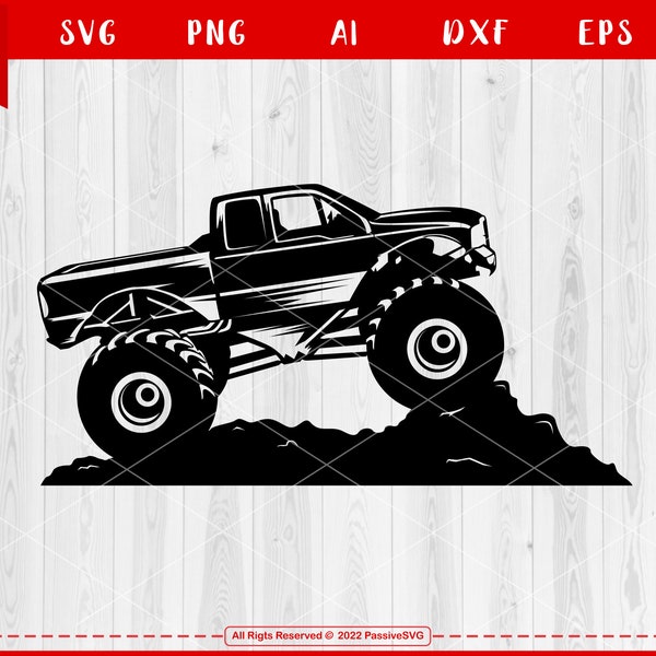 Monster truck svg file #5 - Truck Svg, Car Svg, 4x4 off road svg, truck png, veicolo svg, big truck svg