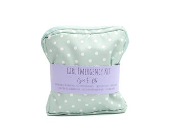 First Period Kits for Girls | Girl Emergency Kits (mint green plaid)