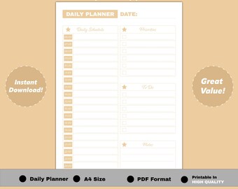 Daily Planner, Weekly Planner, Monthly Planner, Printable planner, Planner set, Planner Inserts, Instant Download, A4/Letter