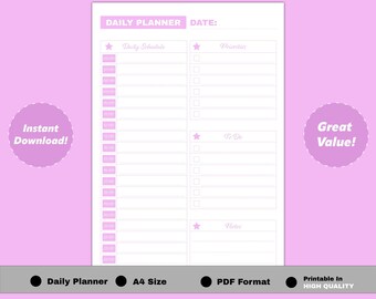 Daily Planner, Weekly Planner, Monthly Planner, Printable planner, Planner set, Planner Inserts, Instant Download, A4/Letter