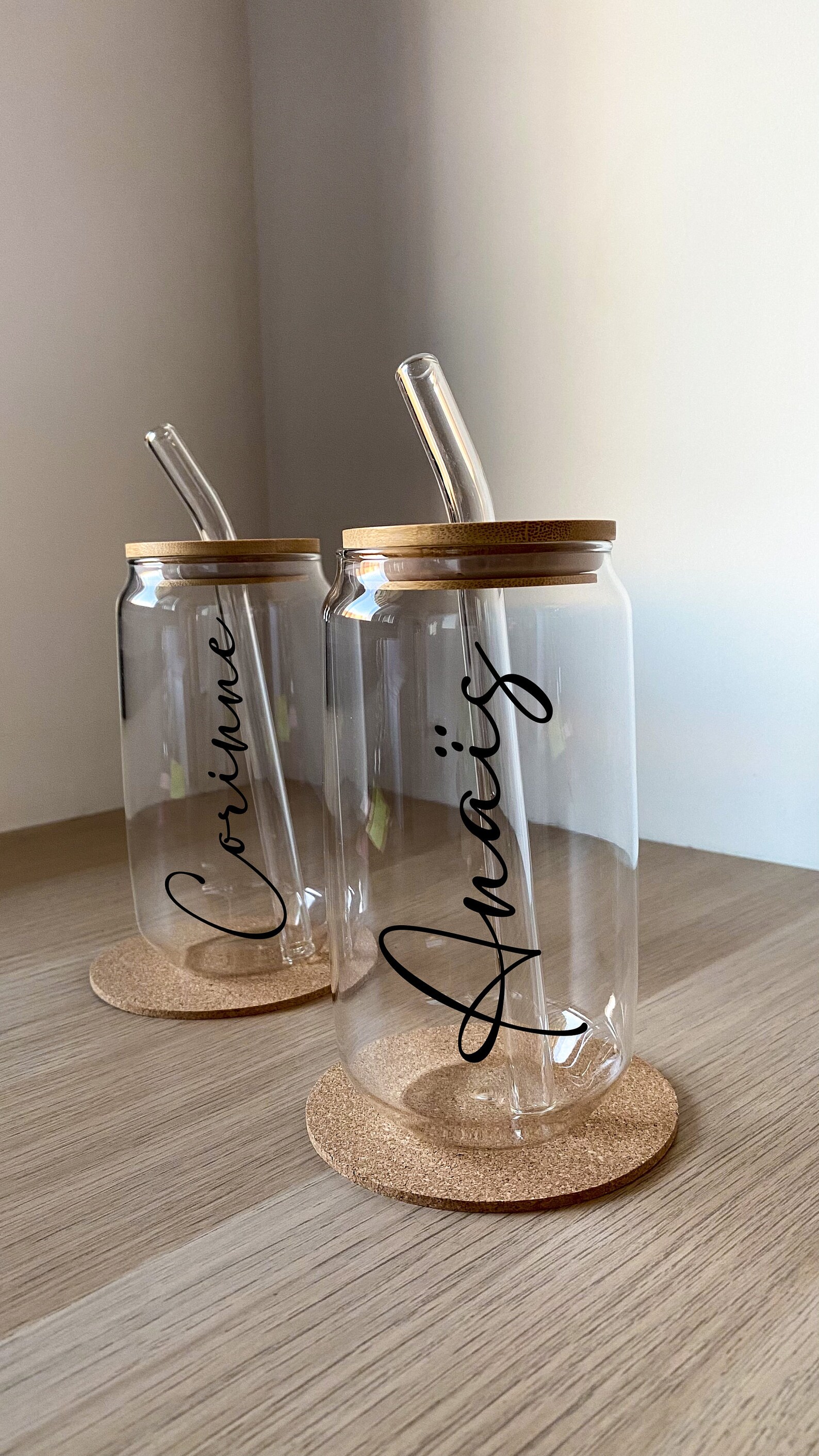 Verre forme personnalisé prénom tasse à café en verre,