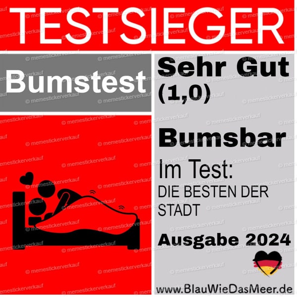 NEUES DESIGN Testsieger Stiftung Bumstest Bumsbar 1,0 Sehr Gut