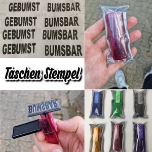 Taschenstempel BUMSBAR oder GEBUMST GEFICKT mit Sticker im Sale Bild 1