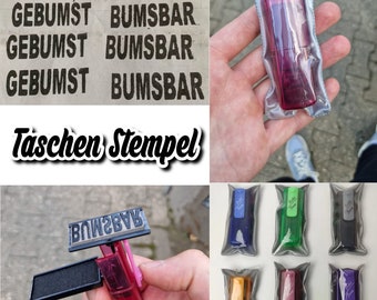 Taschenstempel BUMSBAR oder GEBUMST + GEFICKT mit Sticker im Sale!!!