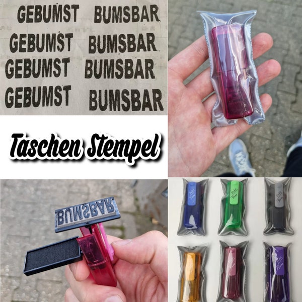 Taschenstempel BUMSBAR oder GEBUMST + GEFICKT mit Sticker im Sale!!!