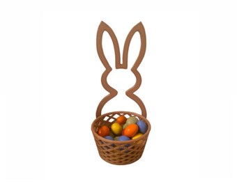 Easter bunny with basket - Basket for Easter eggs - Bunny ears - Spring Easter decorations - Easter gifts for children -