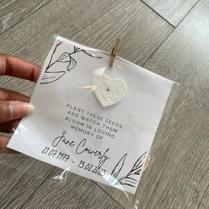 10x Personalised Paper Seed Funeral Favours image 3
