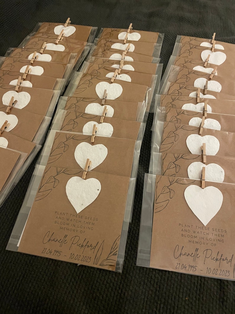 10x Personalised Paper Seed Funeral Favours image 6