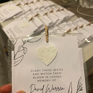 10x Personalised Paper Seed Funeral Favours image 2