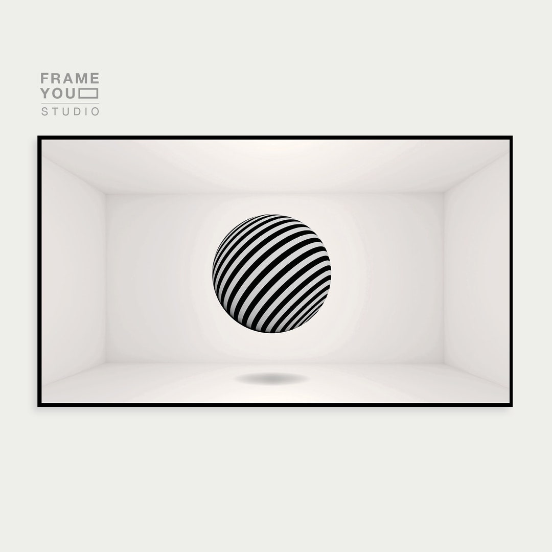 Samsung Frame TV Digital Art Inside TV Hovering Ball Black Etsy