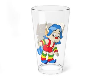 Loo-Kee Pint Glass - She-Ra Princess of Power Art - 16oz Rainbow Forest Folk Gift - 1980s Filmation Cartoon - Etheria Hiding character