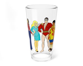 Vaso de pinta de plástico con forma de hombre, 16 oz - Caricatura del sábado por la mañana, década de 1970 - Penny, Hula-Hula