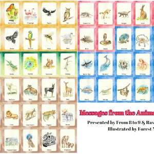 Baralho de Animais, Cartas de Animais para Imprimir, Baralho de Oráculo de Animais, Cartas de Oráculo, Oráculo para Imprimir, Cartas