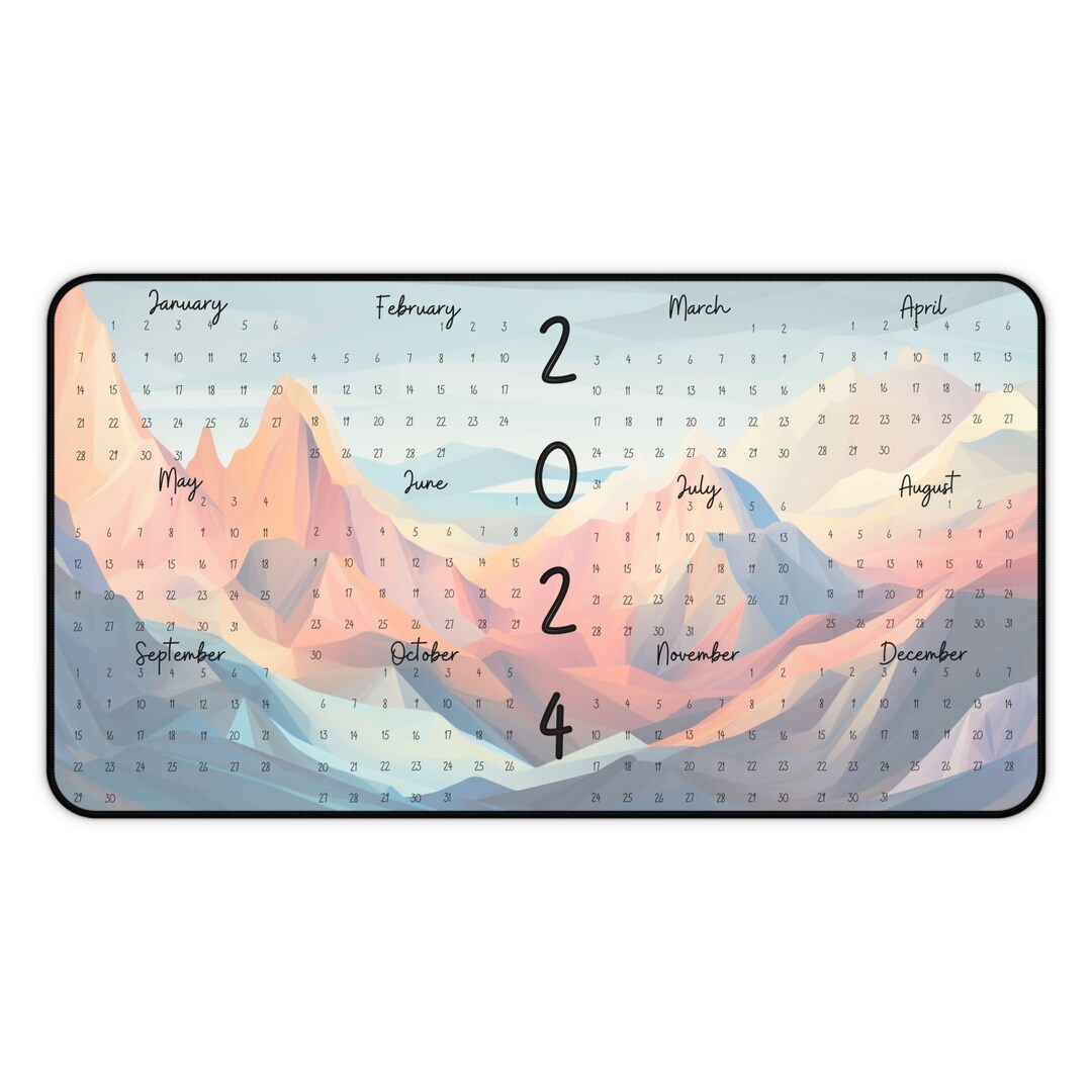 Colorful Mountains 2024 Calendar Desk Mat Etsy