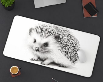 Hedgehog desk mat, mousepad, desk accessories, desk decorations, desk pad, mouse pad, trendy desk, trendy workspace, xl mousepad