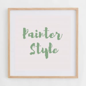 Painter Style: Alphabet Cross Stitch Pattern Small Size | Font Cross Stitch Pattern Lettering Style | Your Own Text Cross Stitch PDF Size S