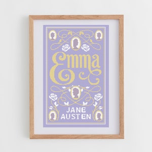 Book Cross Stitch Pattern: Emma by Jane Austen | Cross Stitch Chart PDF Book Cover | Original DIY Gifts for Book Lovers